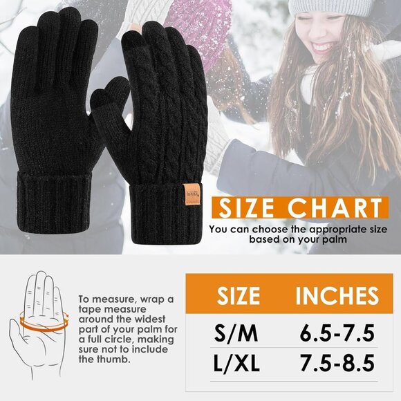 Warm and Stylish Fleece-Lined Women’s Touchscreen Gloves for Winter Activities - Picture 6 of 7
